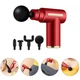 Массажер ударный перкуссионный массажный пистолет 4в1 с 4 насадками Massage Gun Красный - изображение 2