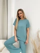 Жіночий літній прогулянковий костюм із крепу (футболка + брюки) Uaclothes 54-56 Оливковий (like32039-122411359) - изображение 3