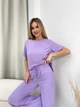Жіночий літній прогулянковий костюм із крепу (футболка + брюки) Uaclothes 50-52 Лавандовий (like32029-122311358) - зображення 3