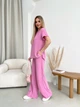 Жіночий літній прогулянковий костюм із крепу (футболка + брюки) Uaclothes 50-52 Рожевий (like32033-122351358) - зображення 4