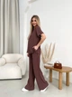Жіночий літній прогулянковий костюм із крепу (футболка + брюки) Uaclothes 50-52 Коричневий (like32038-122401358) - зображення 4