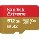 Карта пам`ятi MicroSDXC512GB C10 UHS-I SanDisk Extreme V30 U3 R190/W130MB/s + SD (SDSQXAV-512G-GN6MA) - изображение 2