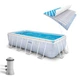 Каркасный бассейн прямоугольный Intex 400х200х100 см 26780 и картриджный фильтр на 6836 л Серый - изображение 3