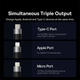 Кабель Baseus 3 в 1, швидка зарядка та передача даних (Micro USB+Type-C+Lightning Apple) 1.2м черный - зображення 4