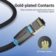 Патч-корд Vention 3м в обплетенні, мережевий кабель 40 Гбіт/с Ethernet RJ45 Cat 8 Black (IKGBI) - зображення 3