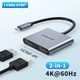Адаптер Lemorele TC21 2-портовий USB-C на 2xHDMI 4K 60 Гц - изображение 2