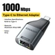 Сетевой адаптер Essager ES-OTG22 гигабитный, RJ45 to Type-C 1000Mbps Grey - изображение 2