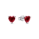 Серебряные серьги Пандора Красное сердце 292549C01 - изображение 1