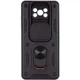 Противоударный бронированный чехол с защитой камеры для Poco X3 Pro и Poco X3 NFC Armor Case Keysion черный - изображение 1