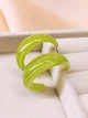 Женские сережки кольца jewelry Салатовые - изображение 3