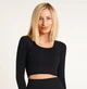 Кроп-топ лонгслів у рубчик CROP TOP RIB one size 18861 чорний 5055477 - зображення 1