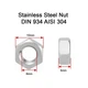 Нержавеющая гайка М6 Stainless Steel A2 Nut M6 DIN 934 AISI 304 - изображение 1