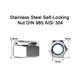 Гайка М3 самоконтрящаяся нержавеющая, стандарт DIN 985, M3 AISI 304 Nut - изображение 1