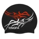 Шапочка для плавання силиконова для дорослих YINGFA C0091 (силикон, чорний-червоний) - зображення 1