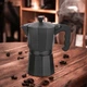 Кофеварка гейзерная Espresso Moka Maestro MR-1666-3 Black 150мл на 3 чашек алюминиевая - изображение 1