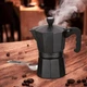 Кофеварка гейзерная Espresso Moka Maestro MR-1666-3 Black 150мл на 3 чашек алюминиевая - изображение 2