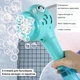 Генератор мыльных пузырей со светомузыкой Динозаврик игрушка Bubble stick dinosaur с батарейками в комплекте 35 см Голубой - изображение 3
