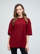 Футболка хлопковая оверсайз длинная женская Ray Oversize U0104W S/M Бордовая (RAY2000000027005) - изображение 1
