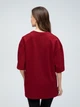 Футболка хлопковая оверсайз длинная женская Ray Oversize U0104W S/M Бордовая (RAY2000000027005) - изображение 2