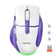 Мышь MEETION 2.4 G + Bluetooth wireless gaming mouse BTM001 |800-1200-1600-2400dpi, 7keys, 35/140h, Type-C Charging, RGB| бело-фиолетовая - изображение 2