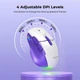 Мышь MEETION 2.4 G + Bluetooth wireless gaming mouse BTM001 |800-1200-1600-2400dpi, 7keys, 35/140h, Type-C Charging, RGB| бело-фиолетовая - изображение 12