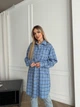 Фланелевая рубашка удлинена в клетку свободного кроя (фланель 70% вискозы, 30% хлопка) 56-58 голубая - изображение 10