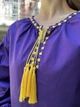 Жіноча вишиванка Narodnyy Butik рукав бохо фіолет бавовна жовта вишивка 1041.1 46 - зображення 7