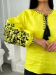 Вышиванка Narodnyy Butik Женская вышиванка рукав бохо черная вышивка желтая 1041.1 52 - изображение 5