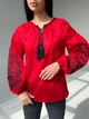 Вышиванка Narodnyy Butik Женская вышиванка рукав бохо красный черная вышивка хлопок Красная 1041.1 52 - изображение 6