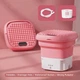 Портативная Складная Стиральная Машина 2в1 с ведром на 8л Розовая PureClen Washing Machine Original Мини стиральная Машинка - изображение 5