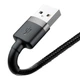 Data-кабель Baseus Cafule Cable USB to Lightning 2.4A 1m, Gray-Black - зображення 2