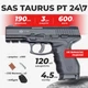 Пневматический пистолет SAS Taurus PT 24/7 полимер с со2 с пулями с кобурой - изображение 1