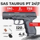 Пневматический пистолет SAS Taurus PT 24/7 металл с со2 с пулями с кобурой - изображение 1