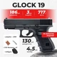 Пневматический пистолет Umarex Glock 19 black, BB, металл с со2 с пулями с кобурой 5.8358 - изображение 1