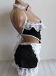 Комплект білизни покоївка еротична білизна костюм Sexy M/L (OneSize) чорно-білий (3-80) - зображення 3