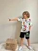 Детский летний комплект (футболка + шорты) для мальчика Wiki boom kids Minecraft 104-110 см бело-черный - изображение 3