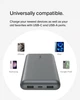 Акумулятор Belkin Power Bank 20000 мАг, 15 Вт, портативний, сірого кольору - зображення 8