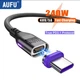 Магнітний кабель AUFU Type-C PD 240w 1м Fast Charge Black - зображення 1