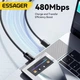 Кабель Essager Type-C PD 100w Quick Charge (з дисплеєм) Black 2м - зображення 5
