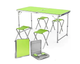 Стол раскладной для пикника и рыбалки Folding Table с 4 стульями Зеленый - изображение 2
