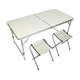 Стол раскладной для пикника и рыбалки Folding Table с 4 стульями Белый Мрамор - изображение 1