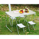 Стол раскладной для пикника и рыбалки Folding Table с 4 стульями Белый Мрамор - изображение 9