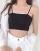 Жіночий прямой топ бандо з бретелями чорний One Size 1216_14-97 - зображення 2