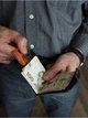 Зажим для денег Turtle Comfort с тиснением Герб УНР "острый" с монетницей из натуральной кожи Crazy Horse Темно-коричневый - изображение 10