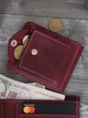 Затискач для грошей Turtle Comfort з тисненням Чорні запорожці з монетницею із натуральної шкіри Crazy Horse Бордовий - зображення 10