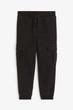Брюки карго Slim Fit джинсы с накладными карманами для мальчика H&M 134 см (8-9Y) черный - изображение 1
