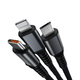 Кабель для заряджання телефонів USB, Type-C, Lightning із швидкою зарядкою, довжина шнура 1 м - зображення 6