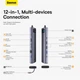 USB-Hub Baseus Metal Gleam Series 12-in-1 Multifunctional Type-C HUB Docking Station Gray（Type-C to HDMI*1+USB3.1*2+USB3.0*2+Type-C3.1*1+PD*1+RJ45*1+SD/TF*1+DP*1+3.5mm*1) (WKWG020213) - изображение 11