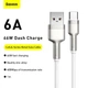 Кабель Baseus Cafule Series Metal Data Cable USB to Type-C 66W 1m White (CAKF000102) - изображение 7