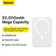 Зовнішній акумулятор Baseus Magnetic Mini Wireless Fast Charge Power Bank 20000mAh 20W White (PPCX150002) - зображення 9